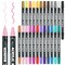 Acrylic Paint Markers, 24 Colors Paint Pens Acrylic Markers, Dual Tip Paint Pen for Extra Fine and Medium Tip, Acrylic Paint Pens for Rock Painting, Wood, Ceramic, Glass, DIY Crafts & Art Supplies.